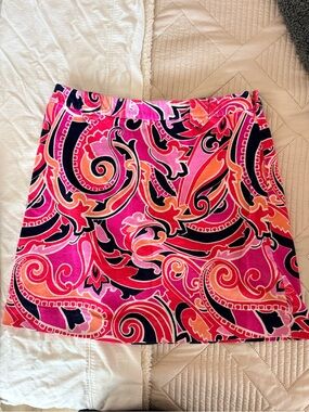 crown & ivy Pink and Black Corduary   Paisley Mini Skirt.